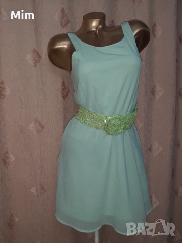 Н&М 34  Светло зелена рокля , снимка 2 - Рокли - 40815019
