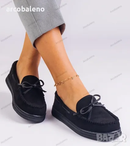 Дамски мокасини от еко велур с панделка Sarina, 4цвята , снимка 6 - Дамски ежедневни обувки - 48951730