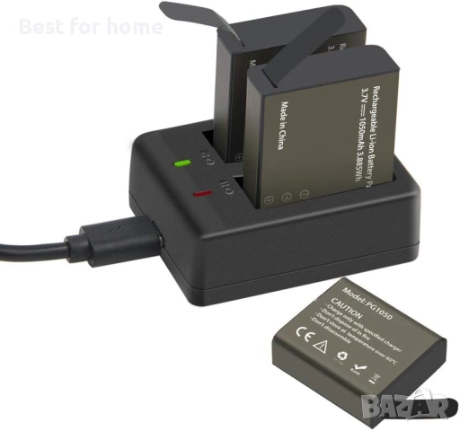 Батерия за екшън камера 3 x 1050mAh, снимка 7 - Батерии, зарядни - 52573264