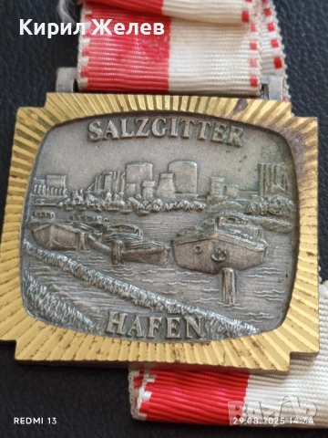 Медал Пристанище Салзгитер Германия рядък за КОЛЕКЦИЯ ДЕКОРАЦИЯ 27766, снимка 3 - Антикварни и старинни предмети - 51534164