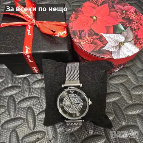 Emporio Armani Дамски Ръчен Черен Часовник С Кристали В Кутия Код VL-118