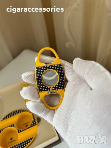 Комплект Cohiba – запалка с 4 пламъка, пънч, ножче и пепелник за пури, снимка 7 - Запалки - 50898638