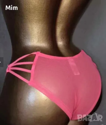 L/XL  Розова бикина от еластичен прозрачен тюл , снимка 3 - Бельо - 49216784