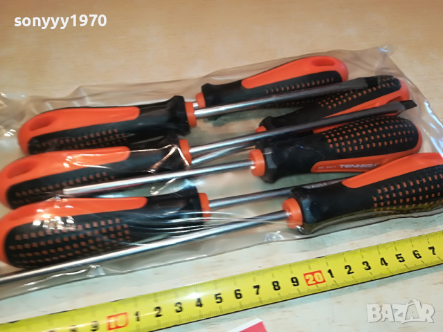 TENHIGH 6БР ЯКИ ОТВЕРТКИ ПРАВИ И КРЪСТАТИ 0604222103, снимка 2 - Отвертки - 36369698