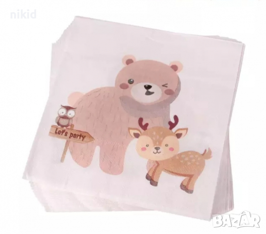 2 вид Горски животни мече сърничка 10 парти салфетки рожден ден