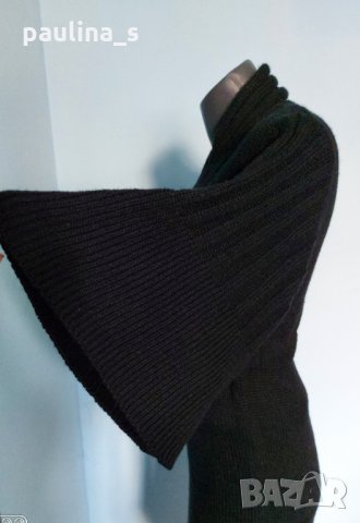 Ефектна черна рокля тип туника с прилеп ръкав "Object" / вълна / унисайз, снимка 5 - Рокли - 16790475