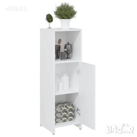 vidaXL Шкаф за баня, бял, 30x30x95 см, инженерно дърво, снимка 4 - Шкафове - 56147717