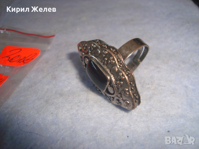 СТАР ПОСРЕБРЕН АРТ НУВО СТИЛ ОРНАМЕНТИРАН РЕГУЛИРУЕМ ПРЪСТЕН 11861, снимка 4 - Пръстени - 36377442