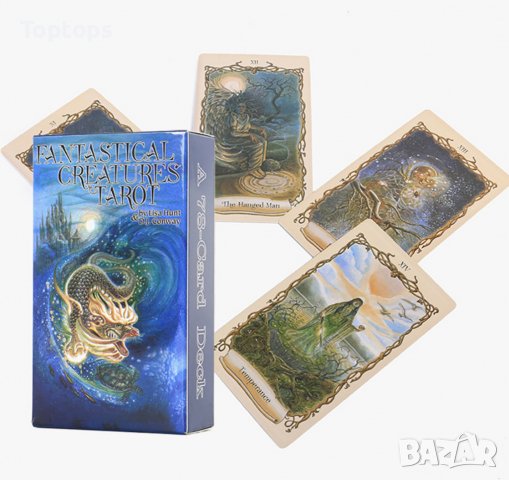 Таро карти: Fantastical Creatures Tarot, 7x12 см с хартиена книжка, снимка 6 - Карти за игра - 36310723