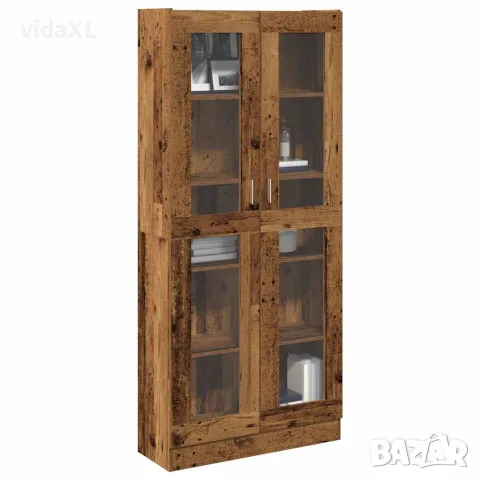 vidaXL Висок шкаф, старо дърво, 82,5x30,5x185 см, инженерно дърво, снимка 2 - Шкафове - 56146982