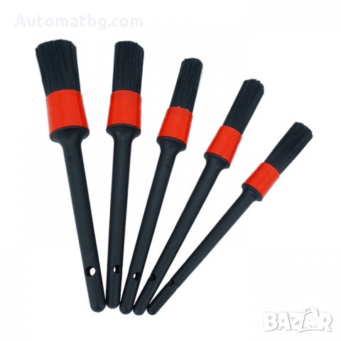 Четки Automat, За почистване на интериор на автомобил, 5броя, Черни