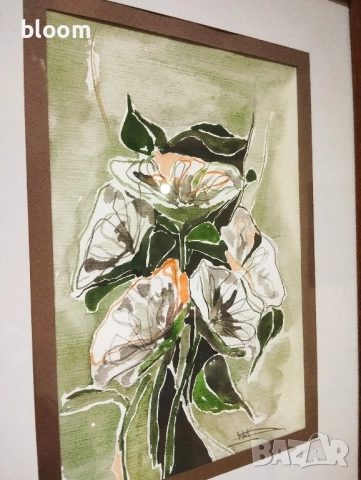 Акварел-Цветя, снимка 5 - Картини - 52195340