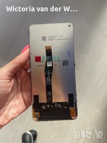 Здрав, оригинален дисплей с работещ тъч и счупено стъкло за Huawei Nova 5T, снимка 2 - Резервни части за телефони - 41317607