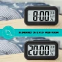Настолен LED дигитален часовник с термометър аларма постоянно светещ в тъмното на батериии, снимка 6