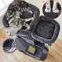 Драскалка за котки Dark Gray 206 см – XXL катерушка с къщички, хамаци и платформи, снимка 4