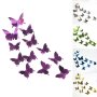 12 бр./компл. Стикер за стената    PVC огледало 3D декорация на пеперуда, снимка 1