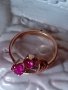Съветски златен пръстен с рубинчета 583, снимка 3