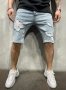 Мъжки модни къси дънкови панталони със средна талия, 2цвята - 023, снимка 4