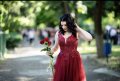 Червена бална рокля, снимка 1 - Рокли - 44738464
