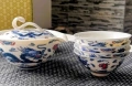 Китайски порцеланов чаен комплект с дракони - чайник и 4 чаши, снимка 1