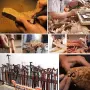 Дървена бастунка за възрастни с резба и ергономична ръкохватка 95 см, снимка 5