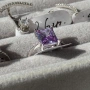 Елегантен сребърен пръстен с аметист и цирконий., снимка 2