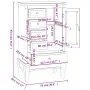 vidaXL Шкаф с 5 чекмеджета, 2 рафта, бял, снимка 9