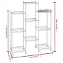 vidaXL Стойка за цветя на колела 83x25x103,5 см черна желязо, снимка 6