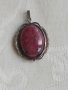 Сребърен медальон с родонит, снимка 6