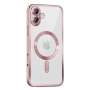 Силиконов кейс bSmart Chrome Magsafe с протектори за камерите, За iPhone 17 (6.3), Розово-златен, снимка 1