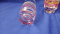 Ретро стъклени чаши за безалкохолно, цветни кантове – 10 бр, снимка 8