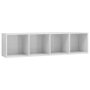 vidaXL Библиотека/ТВ шкаф, силен гланц, бяла, 143x30x36 см（SKU:800267, снимка 1 - Шкафове - 44472981