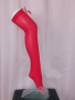Червени дамски чорапи с пандела , снимка 3