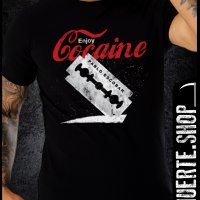 Черна тениска с щампа COCAINE ESCOBAR, снимка 1 - Тениски - 41347369