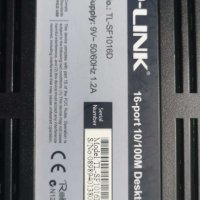 TP-Link TL-SF1016d   16 port 10/100 mbps, снимка 3 - Суичове - 41266429