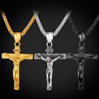 Кръстче от Медицинска стомана - Христос - 3 модела, снимка 1 - Колиета, медальони, синджири - 18395770
