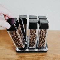 Комплект за съхранение на кафе на зърна еспресо стъклен - 25-28 g, снимка 3 - Буркани, бутилки и капачки - 41867244