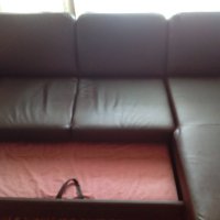 Ъглов кожен диван , снимка 4 - Дивани и мека мебел - 34202858
