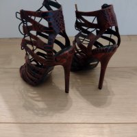 Сандали на ток Topshop, естествена кожа , снимка 4 - Дамски обувки на ток - 41341879