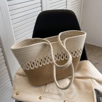 Плетена чанта тип кошница Brown, снимка 2 - Чанти - 41477452