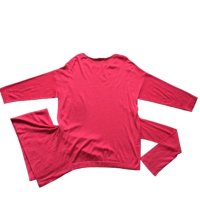 Autumn Cashmere розова плетена блуза с колан Размер: L, снимка 2 - Блузи с дълъг ръкав и пуловери - 41699797
