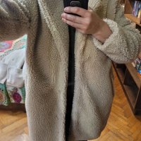 H&M oversized пухено палто,бежево, снимка 3 - Палта, манта - 39603398