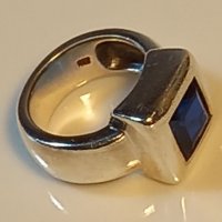 Масивен сребърен пръстен със сапфир , снимка 8 - Пръстени - 39451994