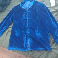 Кадифе блуза 50 размер по етикет/кралско синьо , снимка 1 - Пижами - 41423778