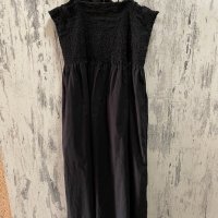 Нова 42 номер дълга спортно елегантна ежедневна черна памучна рокля ластична горна част , снимка 6 - Рокли - 41676561
