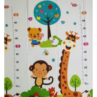 4137 Сгъваемо детско килимче за игра, топлоизолиращо 180x200x1cm - Жираф и Цифри, снимка 5 - Други - 44615700
