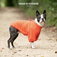 HUGO & HUDSON Поларено яке за кучета, ветроустойчиво, топло, с отвор за повод, оранжево, M50, снимка 4 - За кучета - 44151588