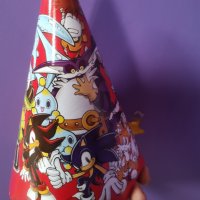 Соник Sonic картонена парти шапка шапки рожден ден, снимка 2 - Други - 34703016