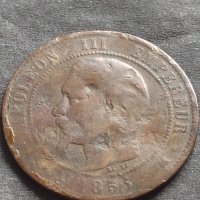 Рядка монета 10 сантима 1855г. Франция Наполеон трети за КОЛЕКЦИЯ 26428, снимка 7 - Нумизматика и бонистика - 42686435