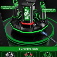 Нова Xbox Зарядна Станция + 4 Батерии 2000mAh за игри геймър, снимка 3 - Друга електроника - 44256904